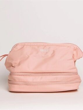 Brixley Blush Pink Double-Compartment Cosmetic Bag